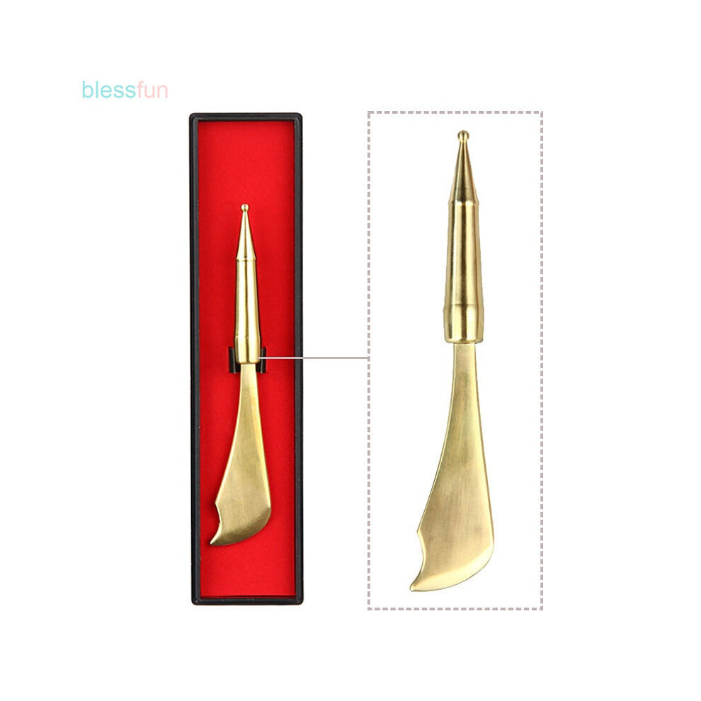 Dechoicelife 1Pcs Copper Meridians Acupoint Scraping Massage Acupuncture Pen Cure Spa Gua Sha Tools Body Wand Healthp Edicure Stick