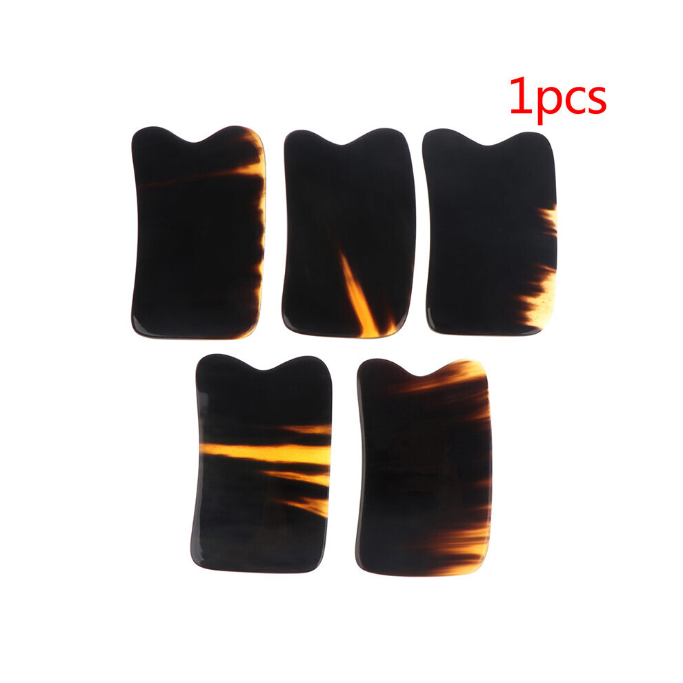 Dechoicelife 1Pcs Natural Horn Guasha Board Scraping Plate Massage Tool Spa Acupuncture Scraper