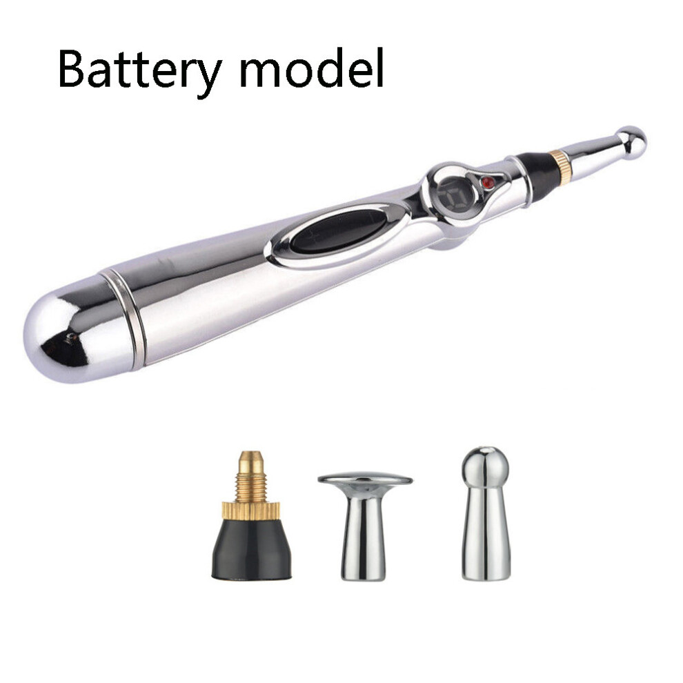 Dechoicelife (A-Battery-3 Head) Meridian Electric Massage Pen Muscle Circulation Massage Acupuncture Pain Relief Massager Electronic Therapy Meridian Energy Pen