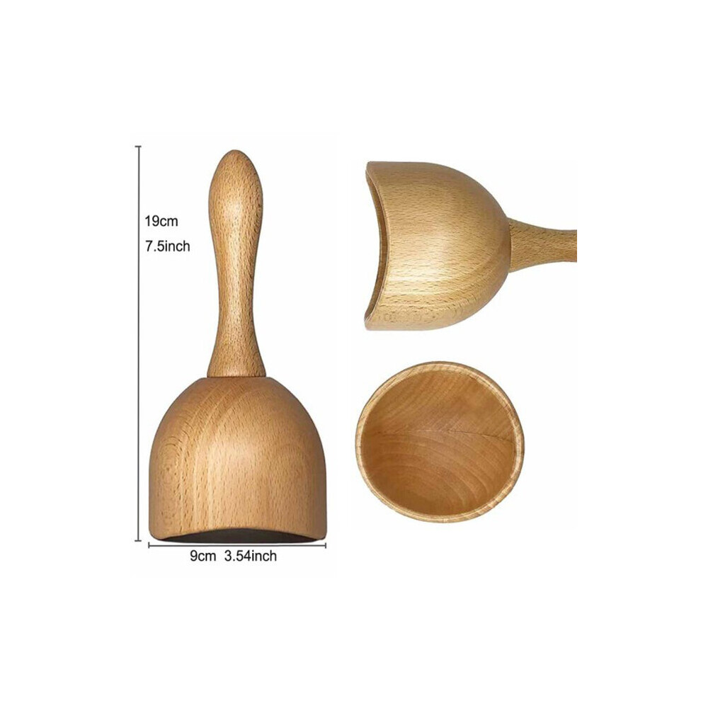Dechoicelife (A-Wood Massage Cup) Wooden Stick Gua Sha Body Massage Tool Abdomen Cellulite Massager For Backpain Relief Wood Therapy Massage Cup 8 Beads Handheld