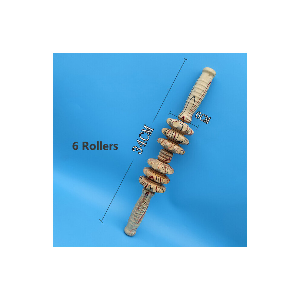 Dechoicelife (A-6 Rollers) Solid Massage Roller Stick Wooden Exercise Roller Sport Injury Gym Body Leg Trigger Point Muscle Roller Sticks Massager