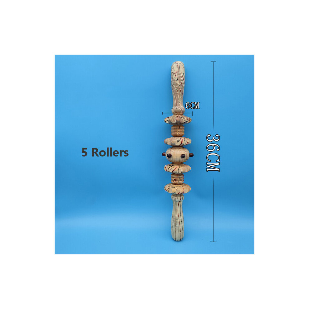 Dechoicelife (A-5 Rollers) Solid Massage Roller Stick Wooden Exercise Roller Sport Injury Gym Body Leg Trigger Point Muscle Roller Sticks Massager