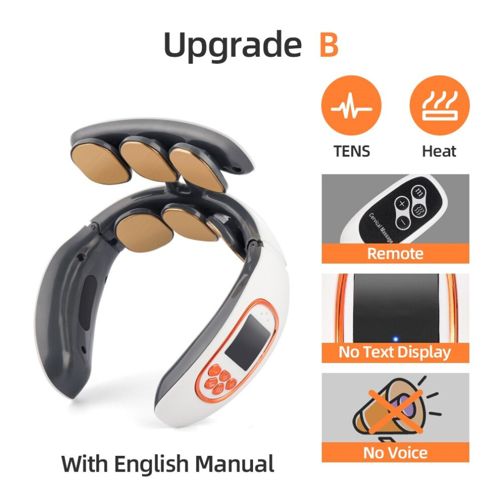 Dechoicelife (A-6 Heads) 6 Heads Smart Electric Neck And Back Pulse Massager Tens Wireless Heat Cervical Vertebra Relax Pain Kneading Massage Machine