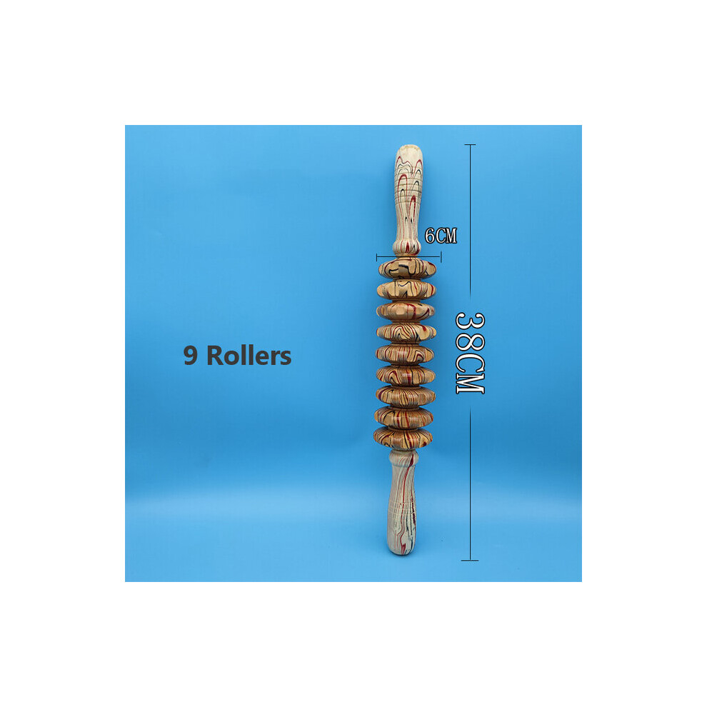 Dechoicelife (A-9 Rollers) Solid Massage Roller Stick Wooden Exercise Roller Sport Injury Gym Body Leg Trigger Point Muscle Roller Sticks Massager