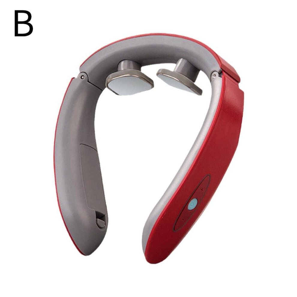 Dechoicelife Red (A-) Multi-Head Cervical Massager Neck Shoulder Pulse Neck Protector Massager Massage Cervical Pulse Warm Compress Neck Press