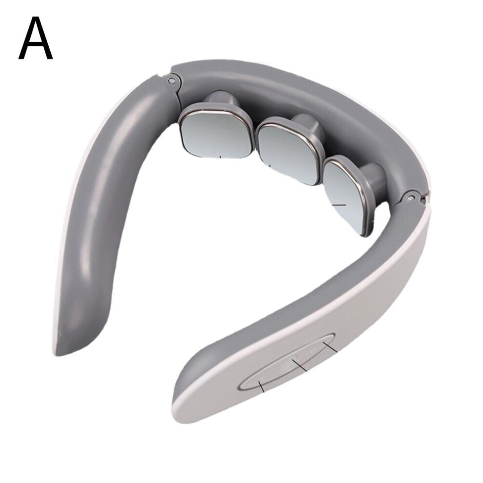 Dechoicelife White (A-) Multi-Head Cervical Massager Neck Shoulder Pulse Neck Protector Massager Massage Cervical Pulse Warm Compress Neck Press
