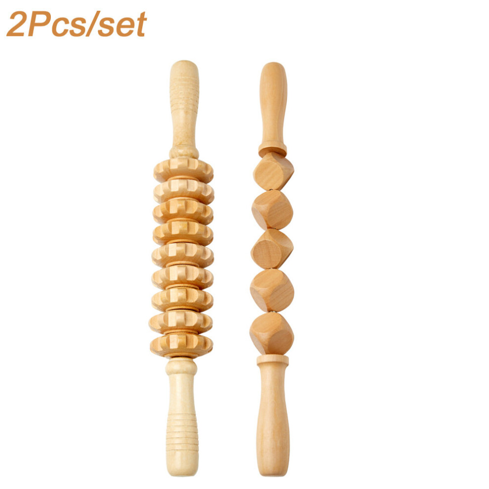Dechoicelife (A-2Pcs) Wood Therapy Massage Tools,Wooden Massager Roller,Gua Sha Cup,Maderoterapia Kit For Lymphatic Drainage,Anti Cellulite