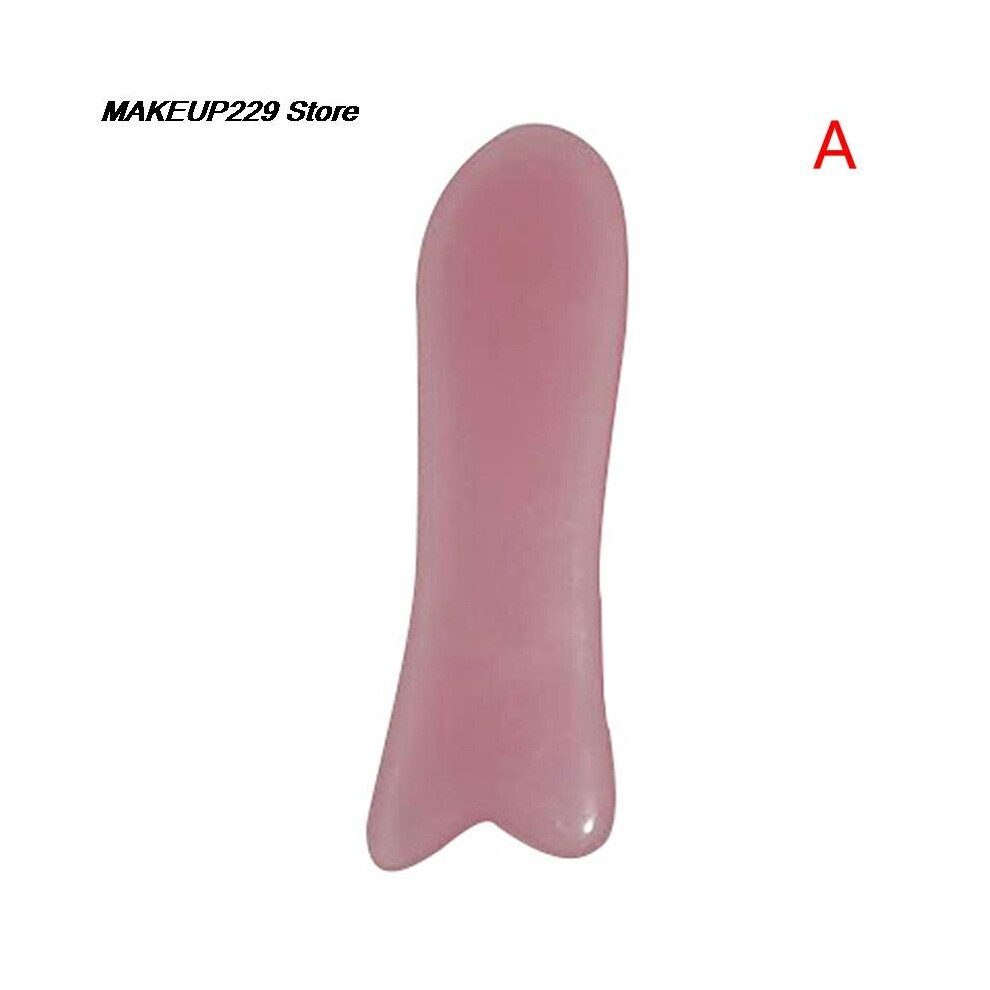 Dechoicelife Pink (A-A) Natural Rose Quartz Jade Gua Sha Board Acupuncture Massage Face Lifting Stone Guasha Scraping Facial Gouache Quartz Massage