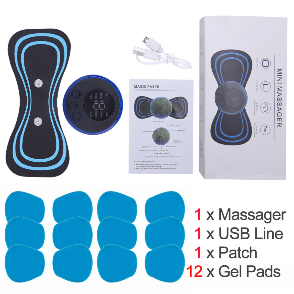 Dechoicelife Gray (A-) Portable Neck Body Massager Muscle Relief Pain Mini Electric Convenient Intelligent Cervical Massage Stickers Meridian Massager