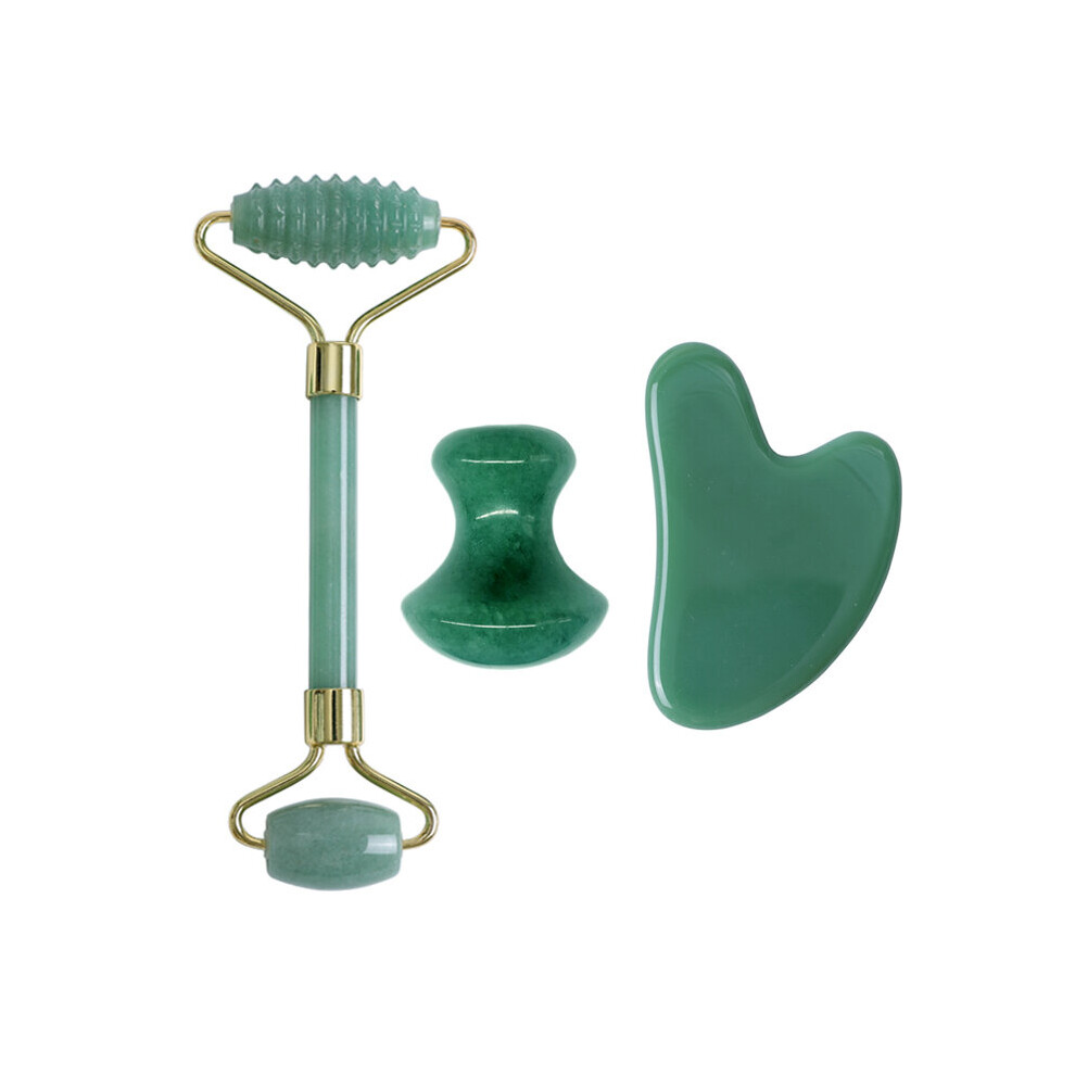 Dechoicelife (A-Type A) Aventurine Jade Roller Massager For Face Gouache Scraper Natural Gouache Stone Facial Massage Roller Gua Sha Scraper Face Roller