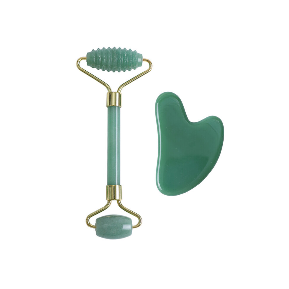 Dechoicelife (A-Type K) Aventurine Jade Roller Massager For Face Gouache Scraper Natural Gouache Stone Facial Massage Roller Gua Sha Scraper Face Roller