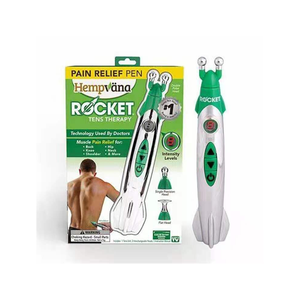 Dechoicelife (A-With Box) 3 In 1 Electronic Acupuncture Pen Multi-Function Electronic Relief Therapy Massage Head Electrotherapy Meridian Energy Pen