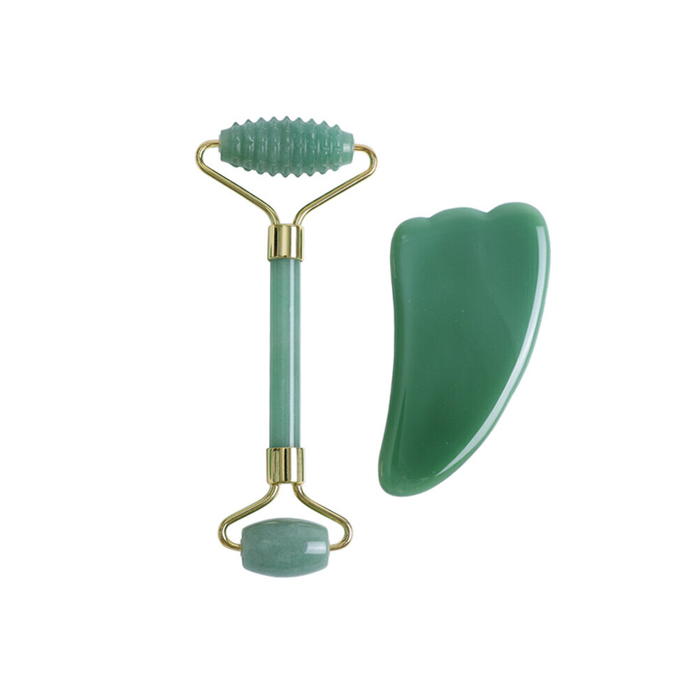 Dechoicelife (A-Type I) Aventurine Jade Roller Massager For Face Gouache Scraper Natural Gouache Stone Facial Massage Roller Gua Sha Scraper Face Roller