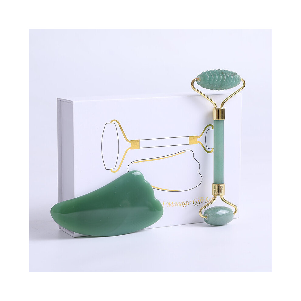 Dechoicelife (A-Type D) Aventurine Jade Roller Massager For Face Gouache Scraper Natural Gouache Stone Facial Massage Roller Gua Sha Scraper Face Roller
