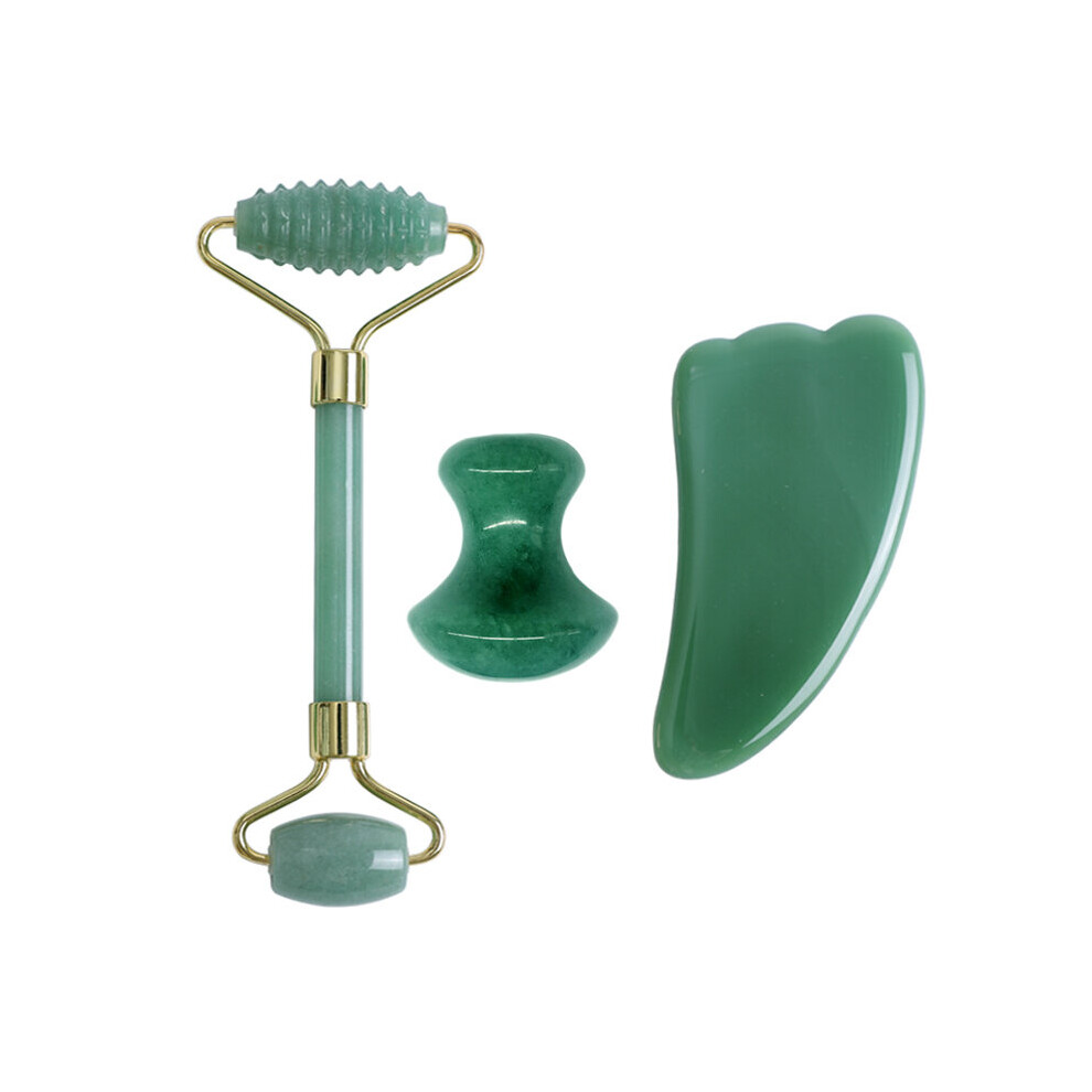 Dechoicelife (A-Type B) Aventurine Jade Roller Massager For Face Gouache Scraper Natural Gouache Stone Facial Massage Roller Gua Sha Scraper Face Roller