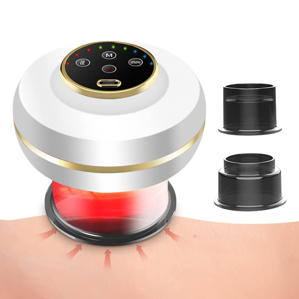 Dechoicelife White (A- Set) Smart Electric Cupping Therapy Massager Gua Sha Massage Tool Vacuum Cupping Massage Anti-Cellulite Massager Fat Burning Massager