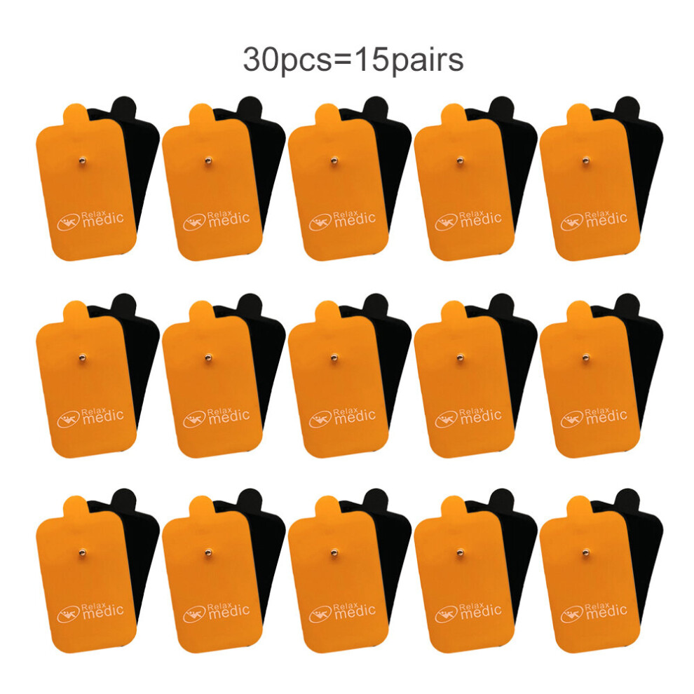 Dechoicelife (A-30Pcs(15Pairs)) Reusable Physiotherapy Electrode Pads Massage Patch For Tens Machine Muscle Electrostimulator Electric Body Massager Accessories