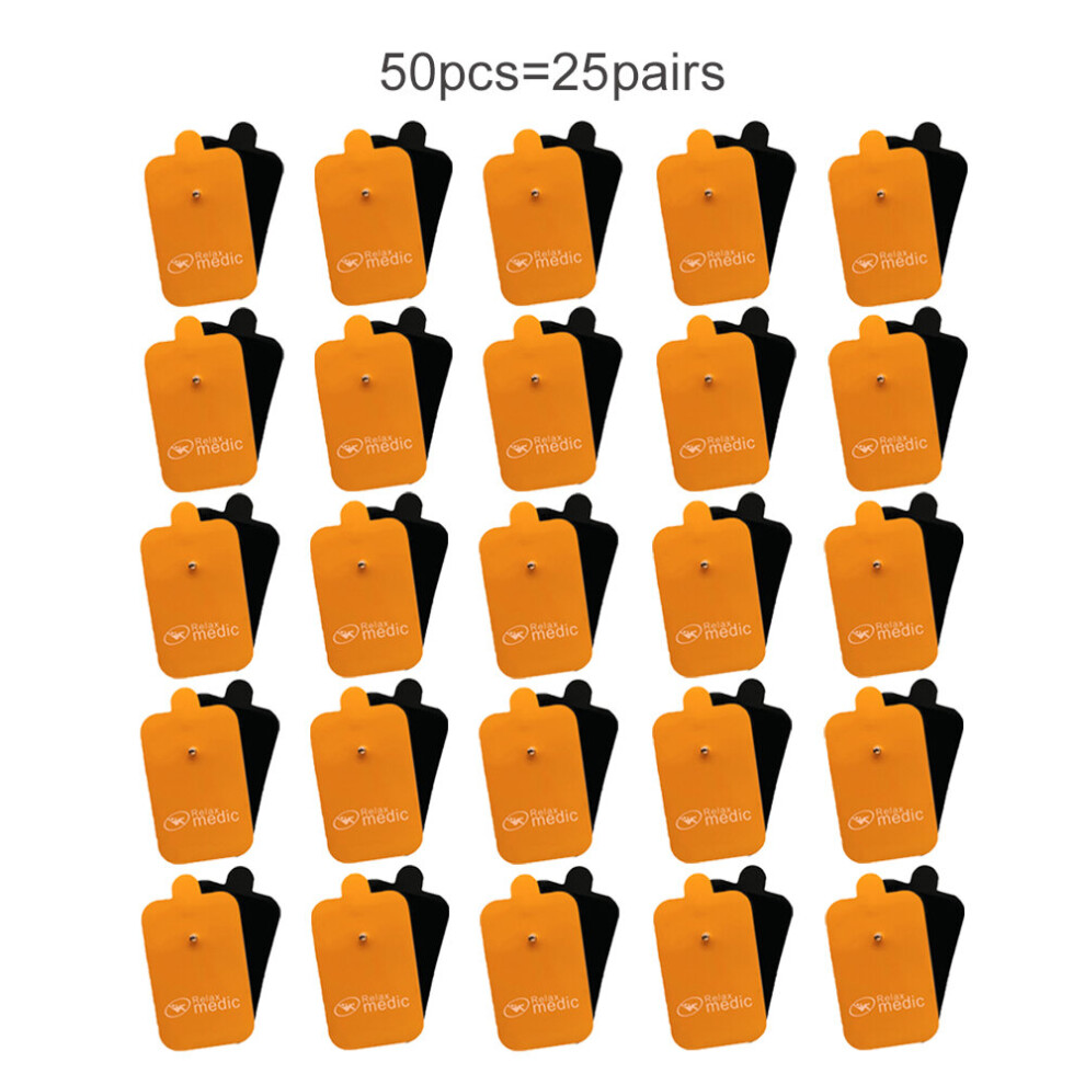 Dechoicelife (A-50Pcs(25Pairs)) Reusable Physiotherapy Electrode Pads Massage Patch For Tens Machine Muscle Electrostimulator Electric Body Massager Accessories