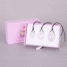(a-Rock quartz) Drill Yoni Egg 3 Pcs /Set Natural Massage Crystal Rose Quartz Ball Kegel Exercise Tool Pelvic Floor Muscle Vaginal Massager