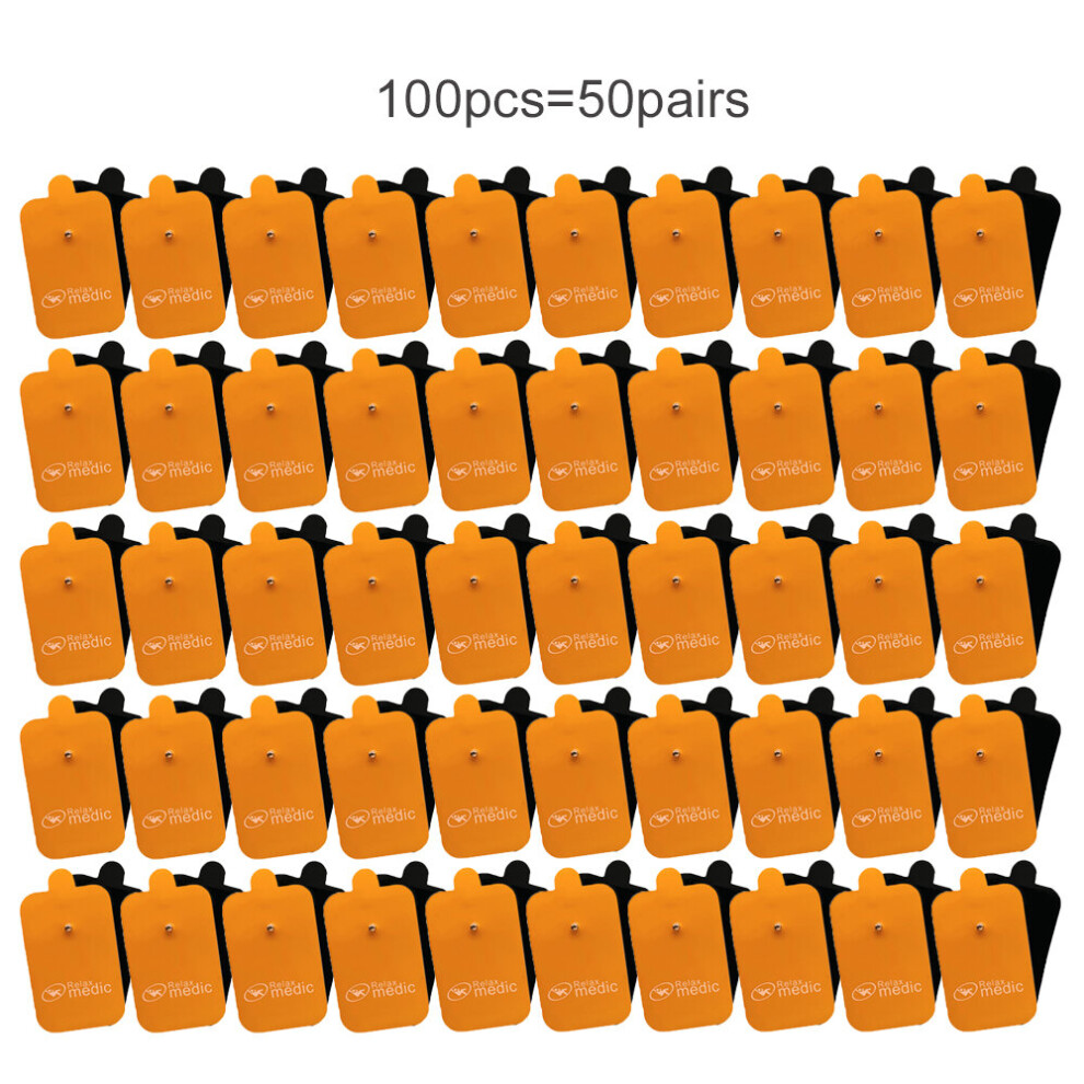 Dechoicelife (A-100Pcs(50Pairs)) Reusable Physiotherapy Electrode Pads Massage Patch For Tens Machine Muscle Electrostimulator Electric Body Massager Accessories