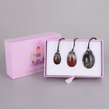 (a-Heliotrope) Drill Yoni Egg 3 Pcs /Set Natural Massage Crystal Rose Quartz Ball Kegel Exercise Tool Pelvic Floor Muscle Vaginal Massager