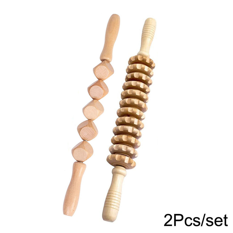 Photos - Massager  Wooden Muscle Roller Stick Wood Therapy  Tool for Maderotherapy,Anti-Cellulite, Lymphatic Drainage,Muscle Pa(a-Red)