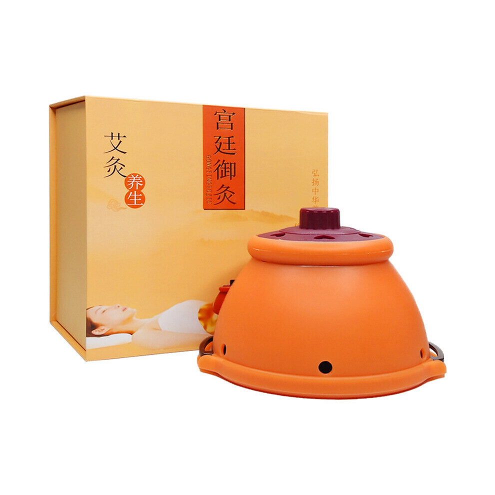 Dechoicelife (A-Set2) New Palace Moxibustion Cans Set Breast Navel Smokeless Moxibustion Box Body Massage Moxa Therapy Device Warm Women Health Care