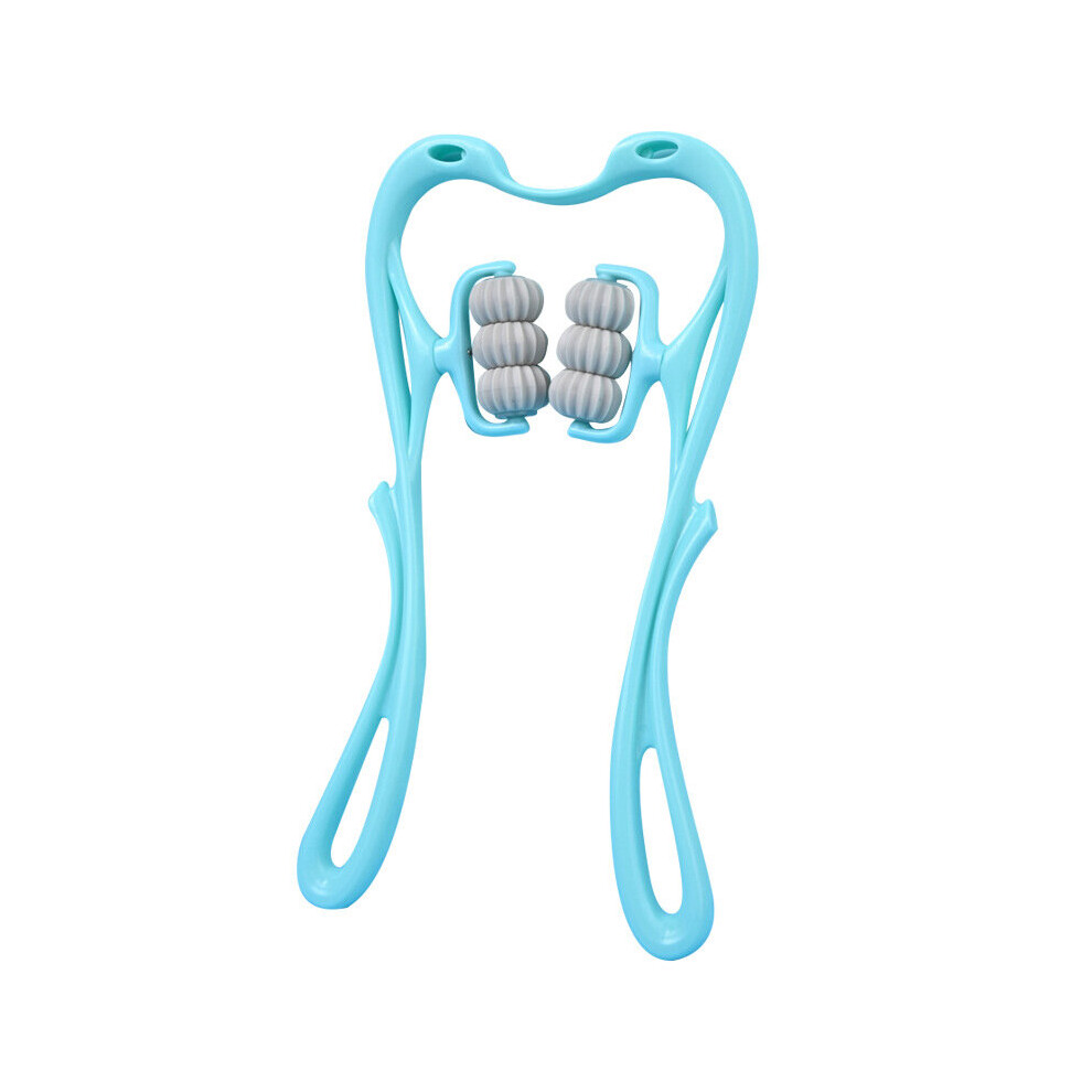 Dechoicelife (A-Blue) Neck Massager Handheld Shoulder Aids With Ball Shiatsu Deep Muscle Relaxation Massage Pain Relief