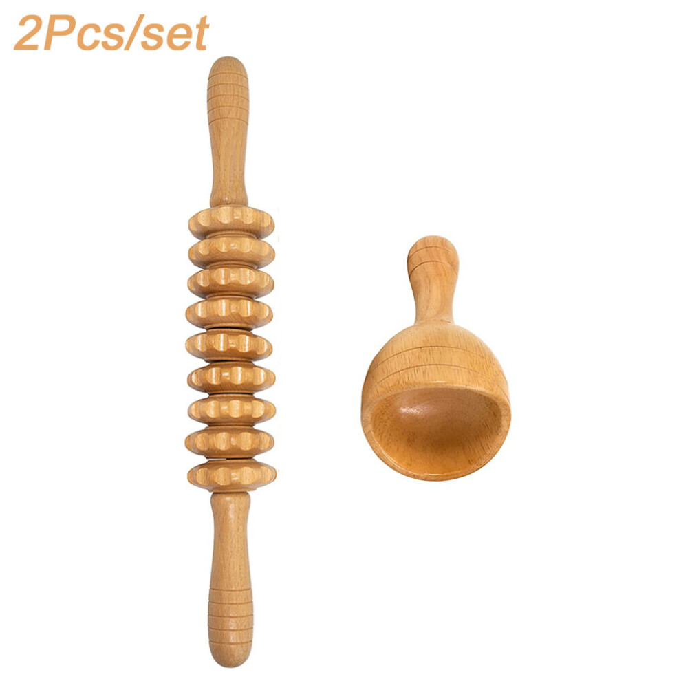 Dechoicelife Beige (A-) Wood Therapy Massage Tools For Body Shaping, Maderoterapia Kit, Anti-Cellulite Massager, Lymphatic Drainage Massager