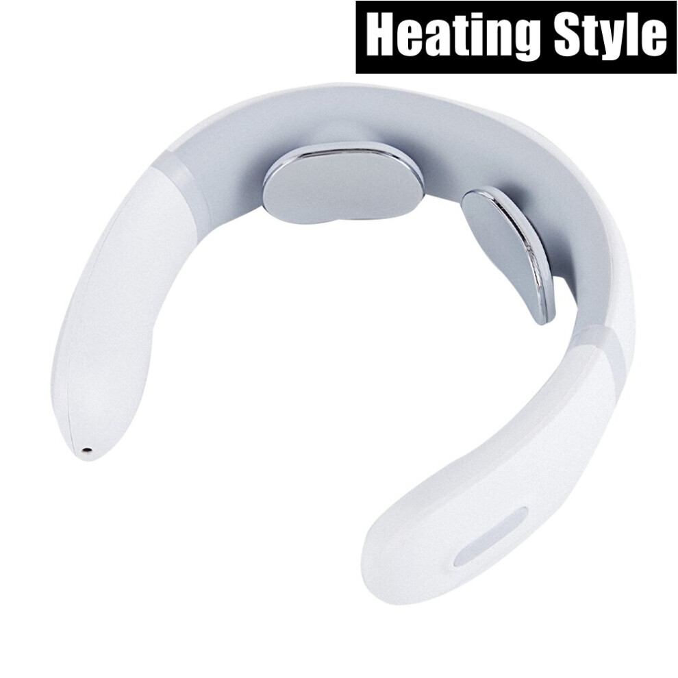 Dechoicelife (A-With Heating) Smart Neck Massager Pulse Shoulder Back Massager Pain Relief Tool 6 Modes Far Infrared Heating Cervical Vertebra Physiotherapy