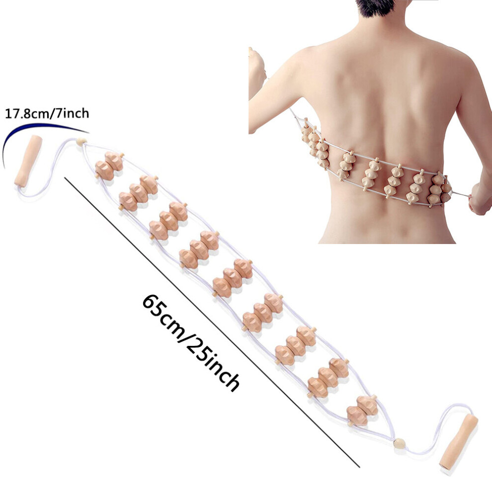 Dechoicelife (A-6) Wood Therapy Massage Tool, Back Massage Roller Rope, Deep Tissue Lymphatic Drainage Massager For Body Shaping Muscle Pain Relief
