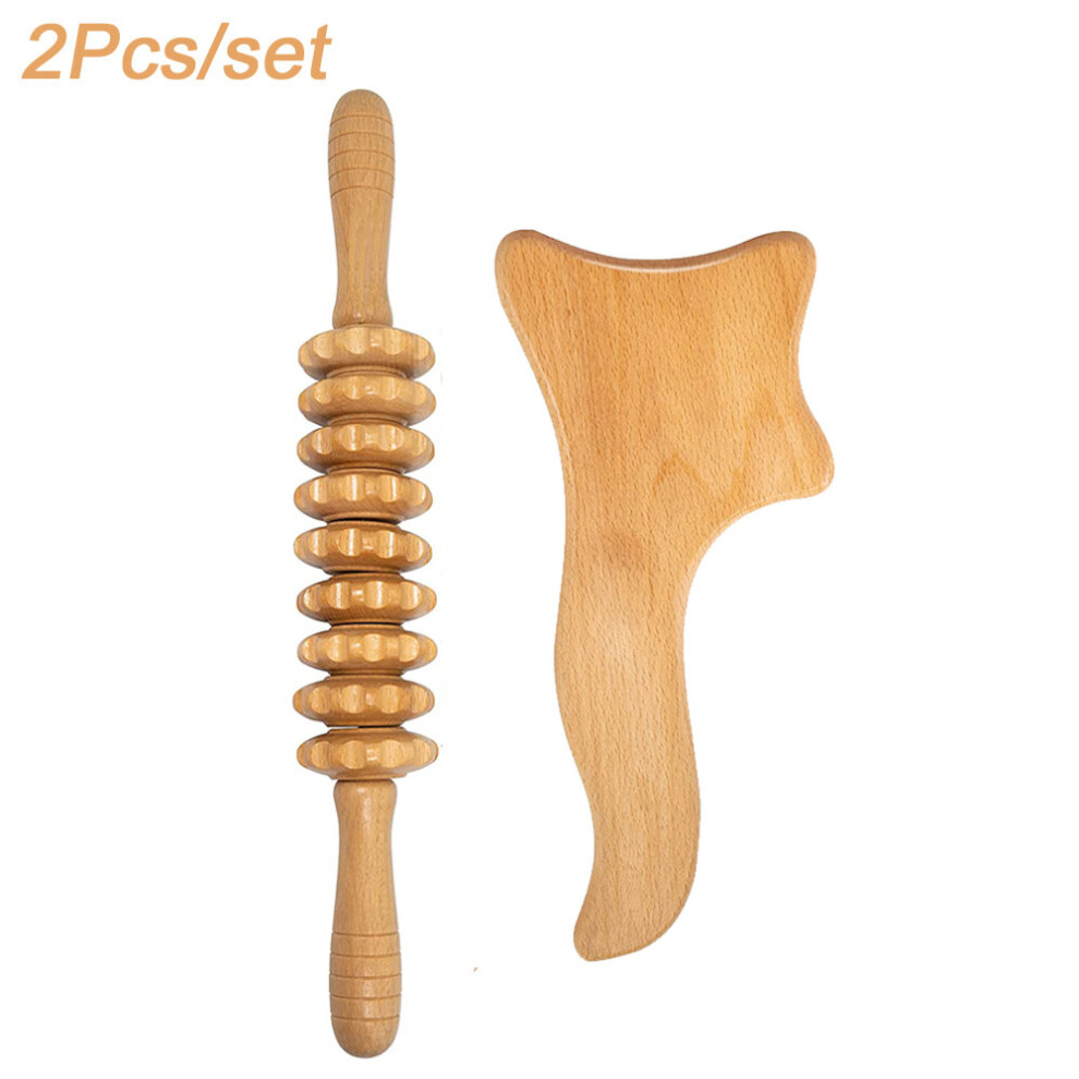 Dechoicelife Blue (A-) Wood Therapy Massage Tools For Body Shaping, Maderoterapia Kit, Anti-Cellulite Massager, Lymphatic Drainage Massager