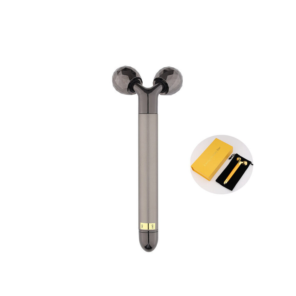 Dechoicelife Black (A- With Box) Massage Roller Electric Face Roller Massager Vibration T Shape Face Shaper Lift Slimmer V Shape Eye Massager Rouleau De Massage