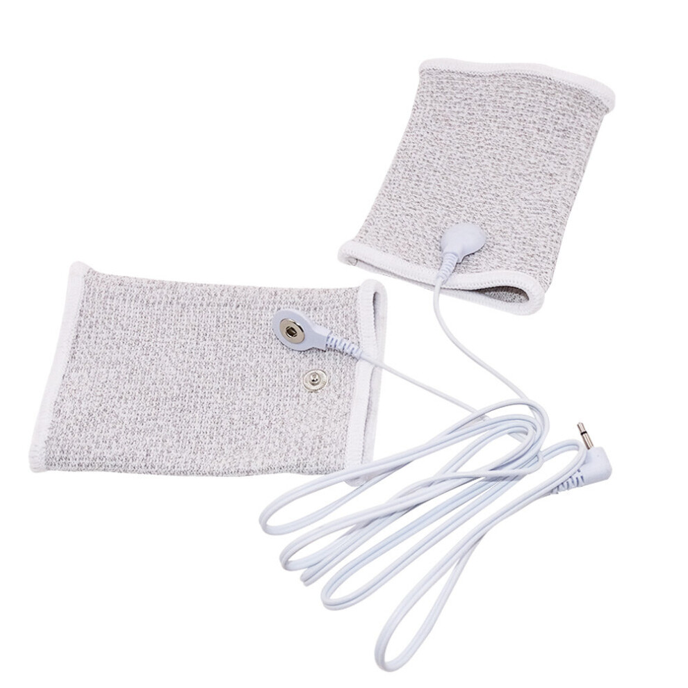 Dechoicelife Silver (A-Bracers With Cable) Tens Ems Electrode Electric Massager Accessories Glove Sock Bracer Slipper Cable Conductive Fiber For Body Massage Pads
