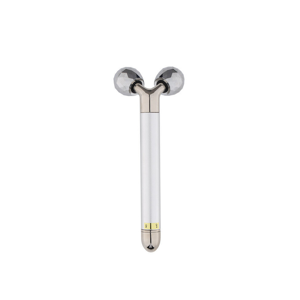 Dechoicelife Silver (A- No Box) Massage Roller Electric Face Roller Massager Vibration T Shape Face Shaper Lift Slimmer V Shape Eye Massager Rouleau De Massage