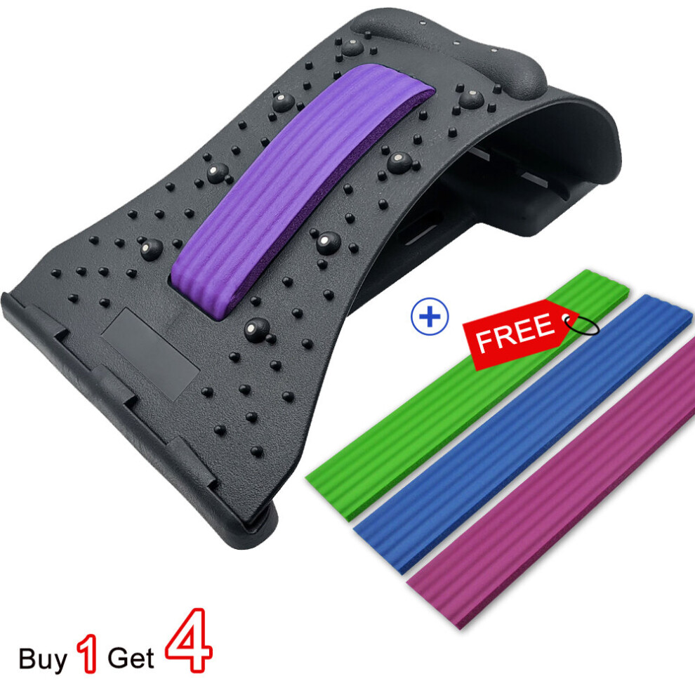 Dechoicelife (A-Buy 1 Get 4) Back Stretcher Lower Lumbar Pain With Neck Massage Magnetic Therapy Acupressure Fitness Device Cervical And Spinal Pain Relieve