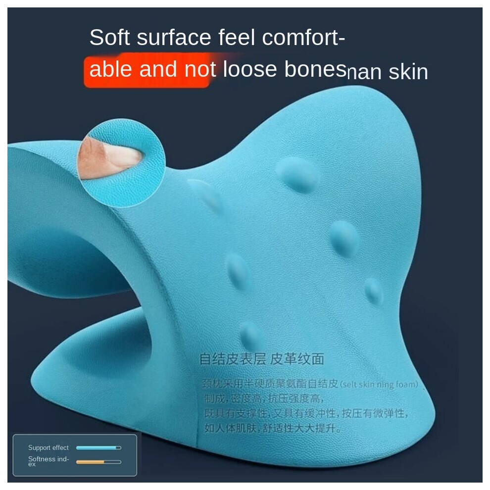 Dechoicelife (A-1) Pu Cervical Spine Massage Pillow Shoulder Cervical Spine Neck Pain Relief Pillow Massage Neck Correction Traction Physiotherapy