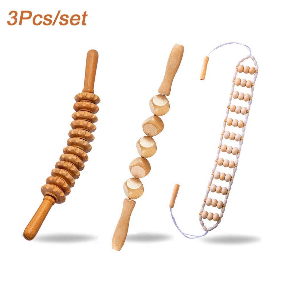 Dechoicelife Green (A-) Wood Therapy Massage Tools Lymphatic Drainage Massager Maderoterapia Kit For Body Sculpting Anti Cellulite Lymphatic Drainage