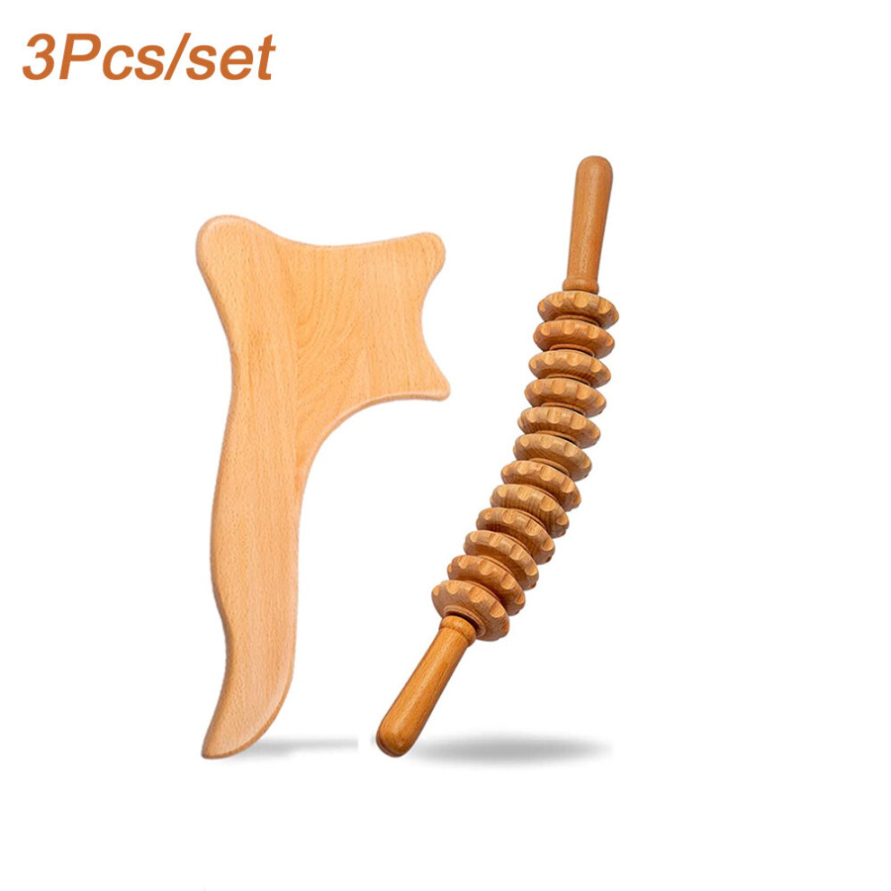Dechoicelife Blue (A-) Wood Therapy Massage Tools Lymphatic Drainage Massager Maderoterapia Kit For Body Sculpting Anti Cellulite Lymphatic Drainage
