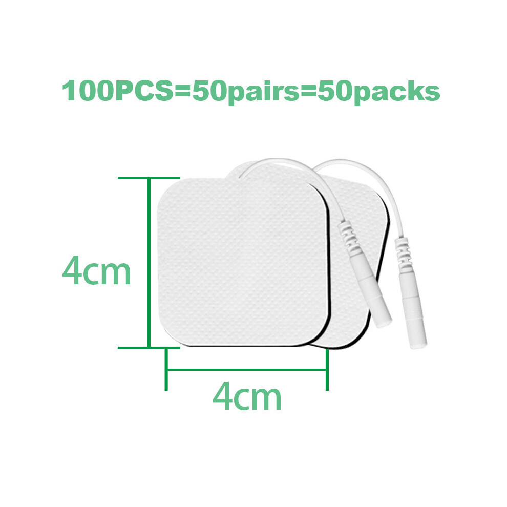 Dechoicelife (A-4X4cm 100Pcs) 4X4/5X5cm Electrode Pads Replacement For Tens Massager Physiotherapy Ems Muscle Stimulator Massage Conductive Gel Sticker