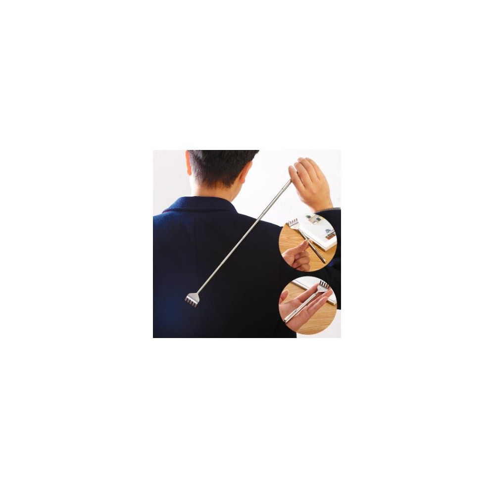 Dechoicelife Practical Handy Portable Adjustable Stainless Pen Clip Back Scratcher Telescopic Poc Ket Scratching Massage Kit
