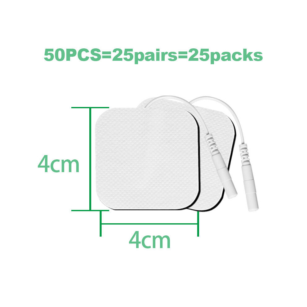 Dechoicelife (A-4X4cm 50Pcs) 4X4/5X5cm Electrode Pads Replacement For Tens Massager Physiotherapy Ems Muscle Stimulator Massage Conductive Gel Sticker