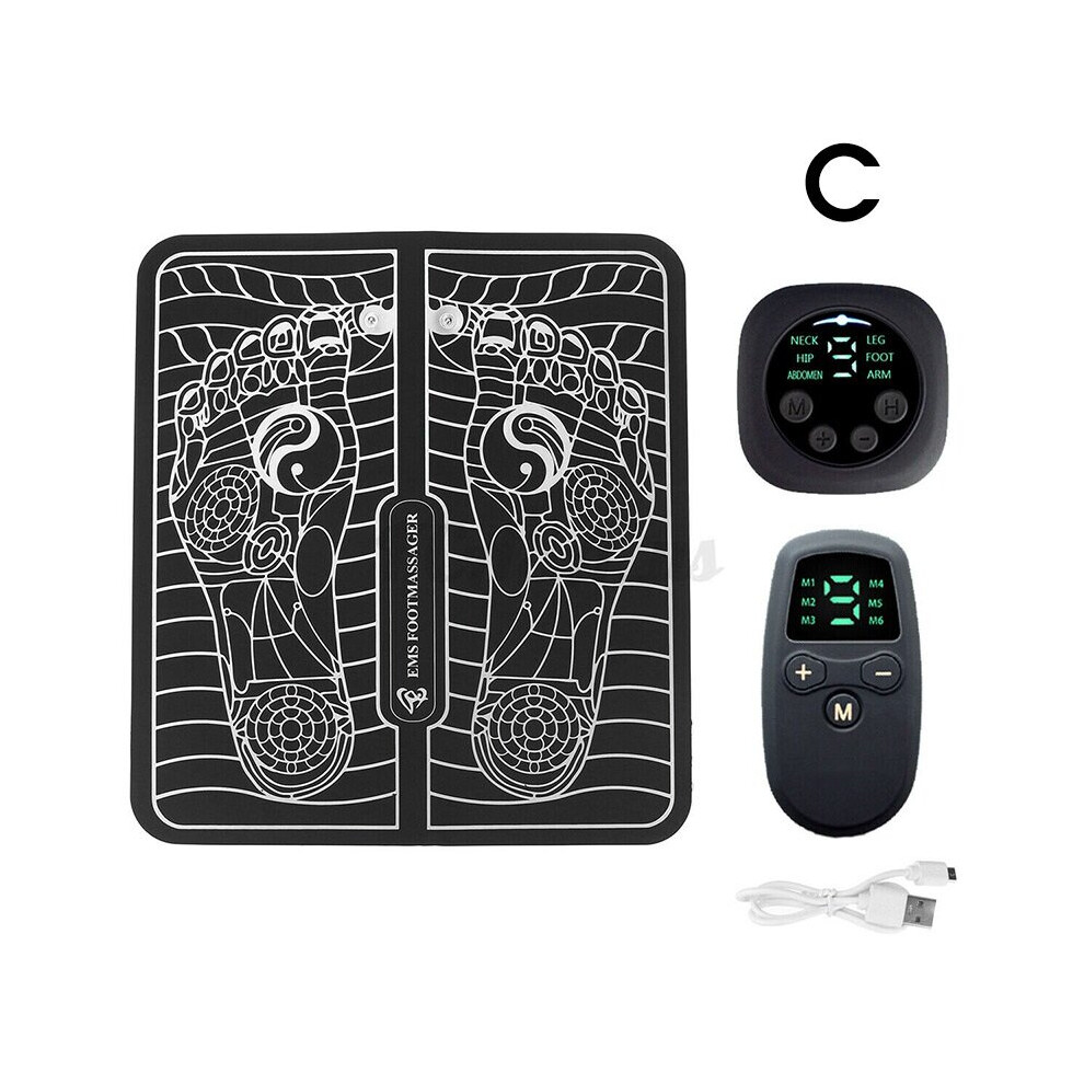Dechoicelife (A-C) Electric 9 Level Foot Massager Mat Muscle Stimulator Pad Improve Blood Circulation Feet Relax Relieve Ache Pain