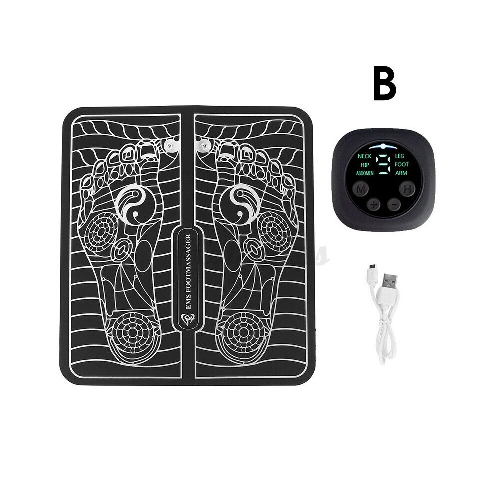 Dechoicelife (A-B) Electric 9 Level Foot Massager Mat Muscle Stimulator Pad Improve Blood Circulation Feet Relax Relieve Ache Pain