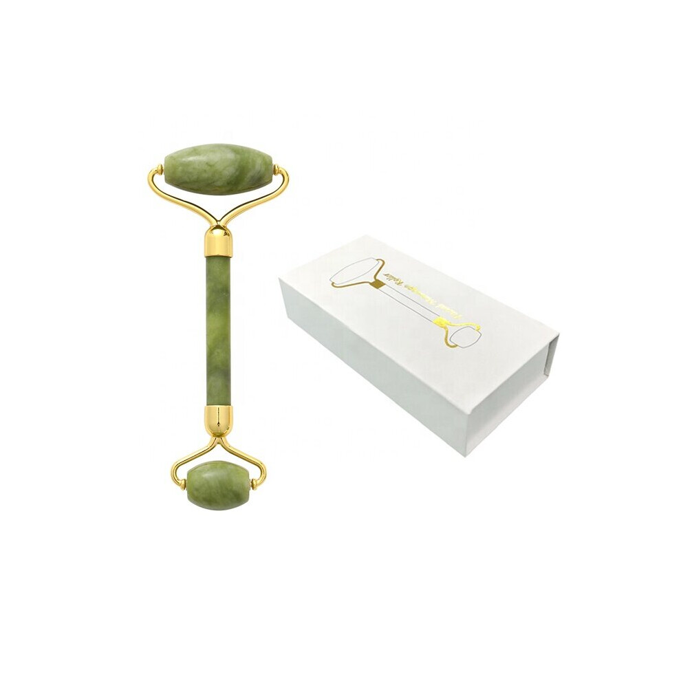 Dechoicelife Jade Roller With Package Box Natural Jade Facial Massage Roller Green Jade Face Massage Roller