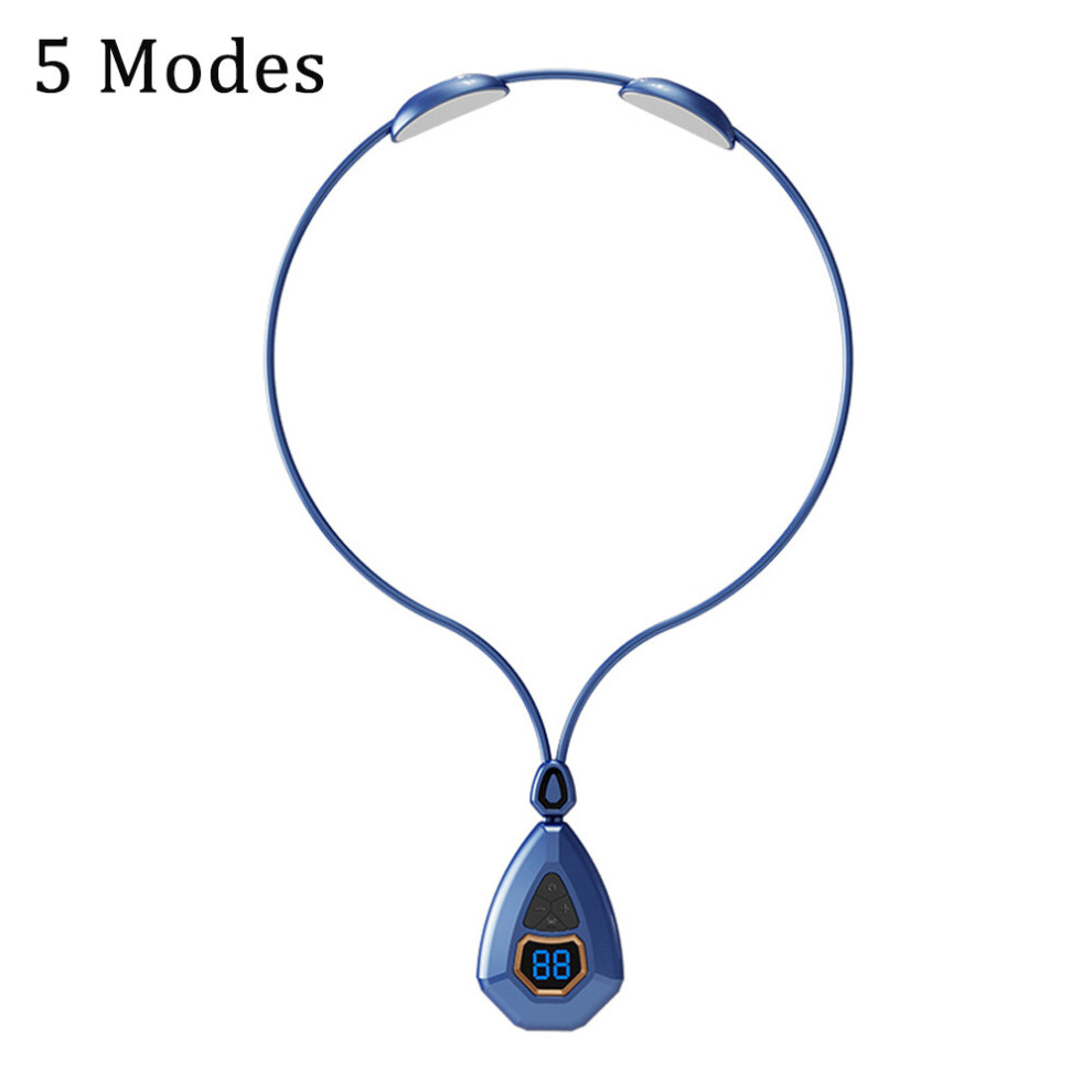 Dechoicelife (A-5 Modes) Pendant Neck Massager 4/5/6 Modes Ems Microcurrent Pulse Mini Massage Device Hot Compress Back Shoulder Cervical Spine Massager