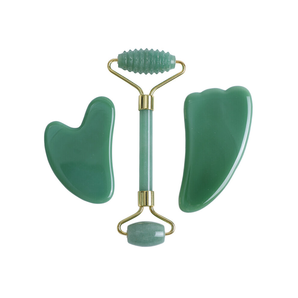 Dechoicelife (A-Type E) Aventurine Jade Roller Massager For Face Gouache Scraper Natural Gouache Stone Facial Massage Roller Gua Sha Scraper Face Roller