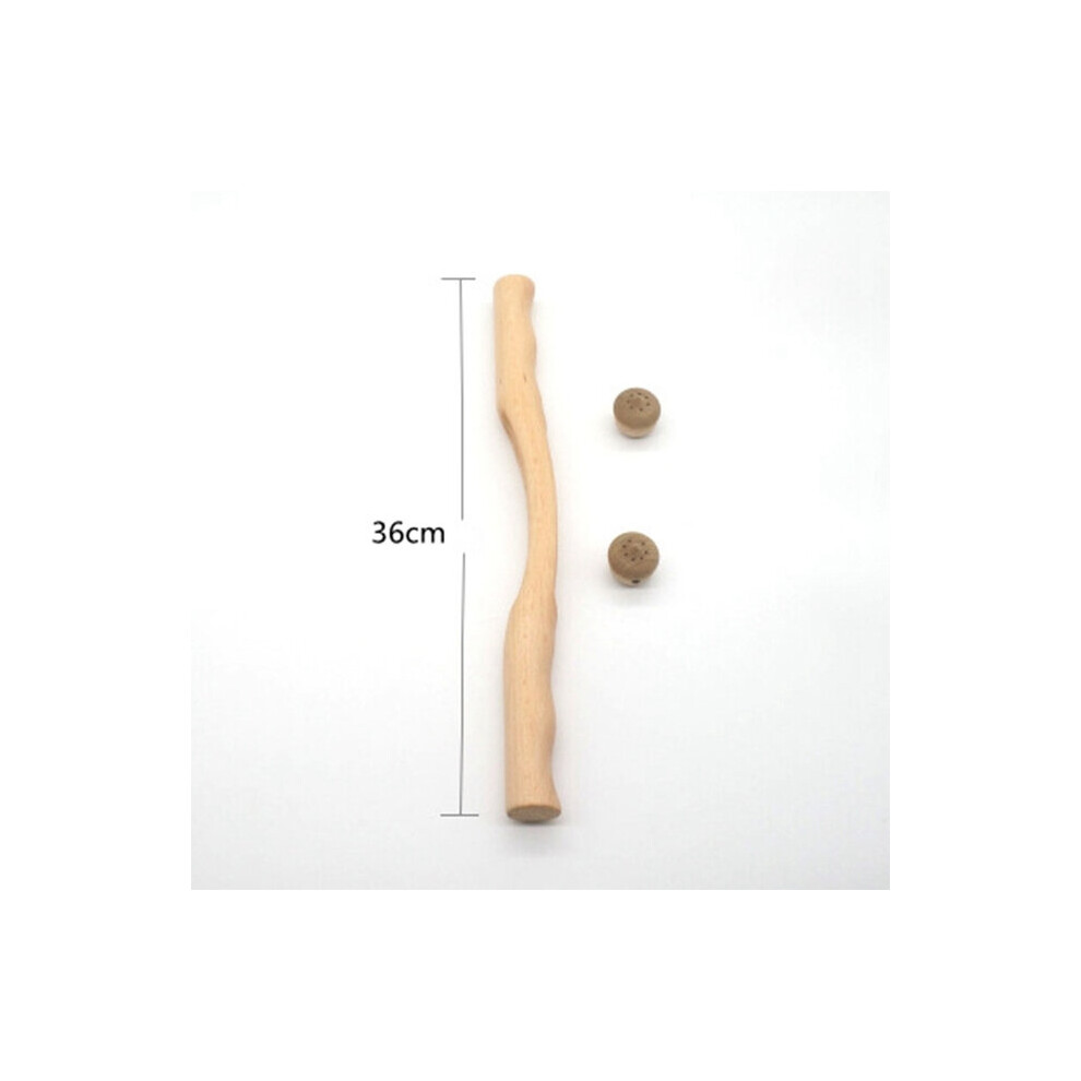 Dechoicelife (A-1Pc 36Cm) Natural Wood Bamboo Stick For Massage Gouache Beech Wooden Neck Shoulder Back Massager Scrape Therapy Spa Beauty Salon