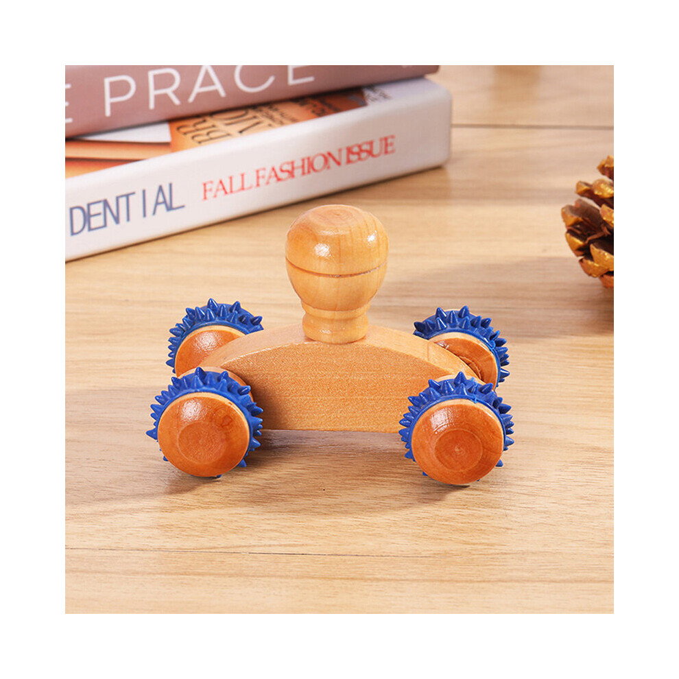 Dechoicelife Wooden Manual Body Roller Four-Wheeled Massager Arm Leg Back Foot Hand Neck Shoulder Muscle Pain Relief Meridian Diversion