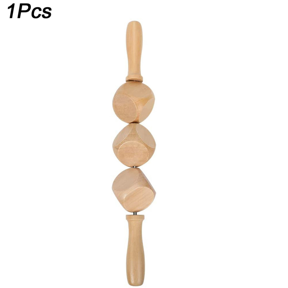 Dechoicelife Silver (A-) Wood Therapy Kit Massage Tools Maderoterapia Kit Wood Massager Roller Wood Gua Sha Roller Manual Wooden Fascia Massage Tools